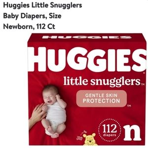 114 Newborn Huggies Little Snugglers diapers